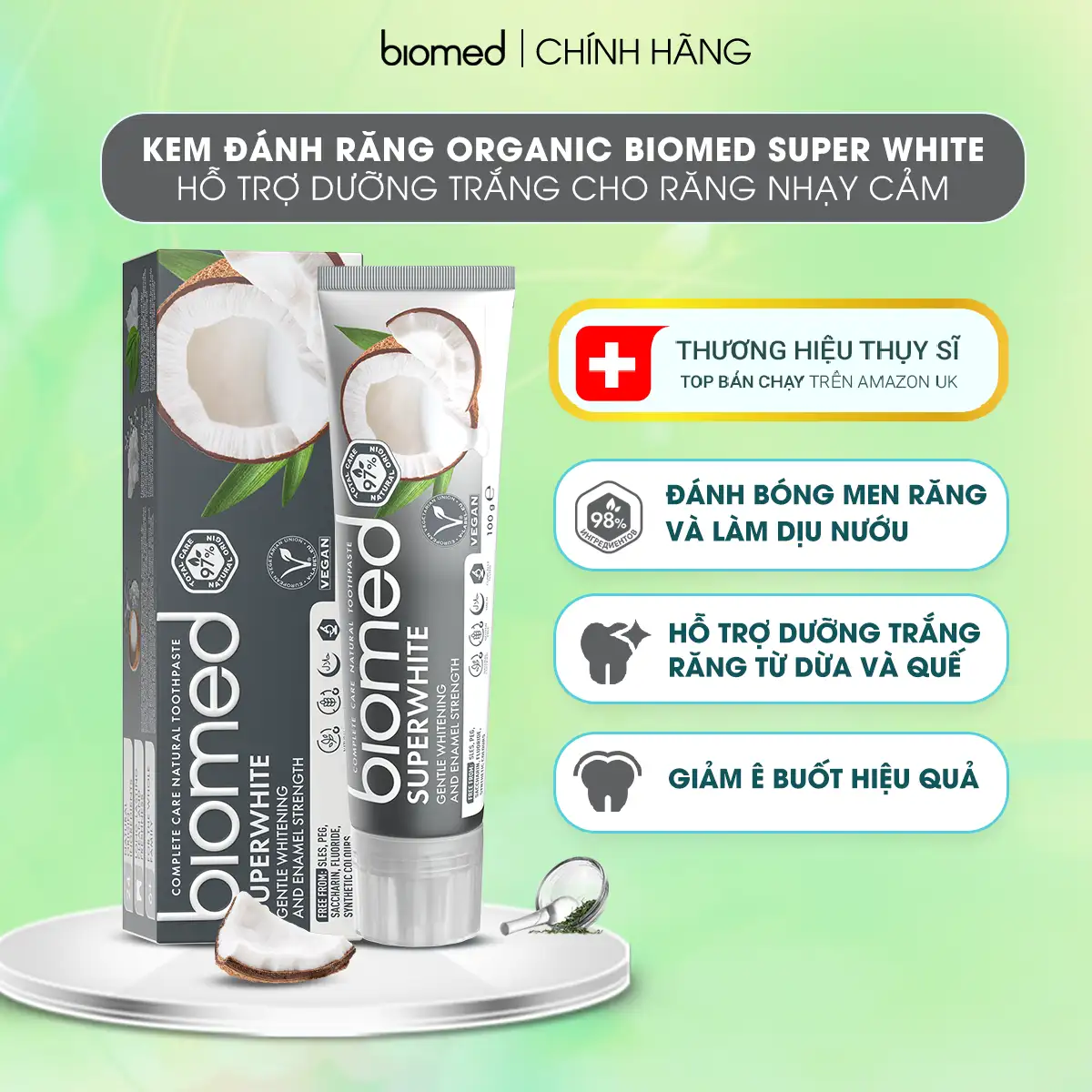 Ưu điểm Kem đánh răng Biomed Superwhite