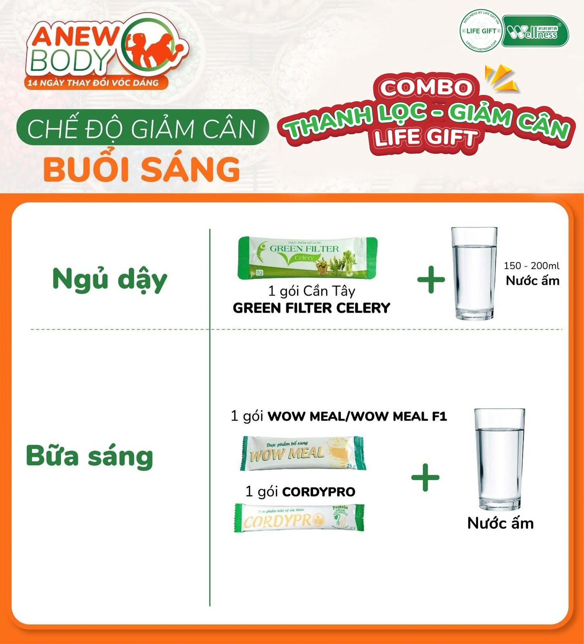 Chế độ Giảm Cân Buổi Sáng Với Combo Thanh Lọc Giảm Cân Life Gift - 1shop.com.vn