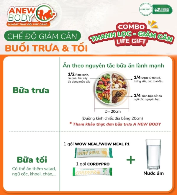 Chế độ Giảm Cân Buổi Trưa Và Tối Với Combo Thanh Lọc Giảm Cân Life Gift - 1Shop.com.vn