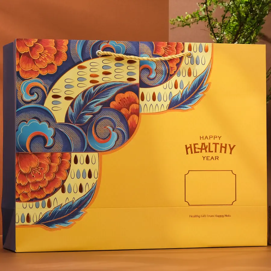 Hộp Quà Tết 2024 Happy Nuts - Túi Giấy Kim Long Như Ý - Droppii Mall