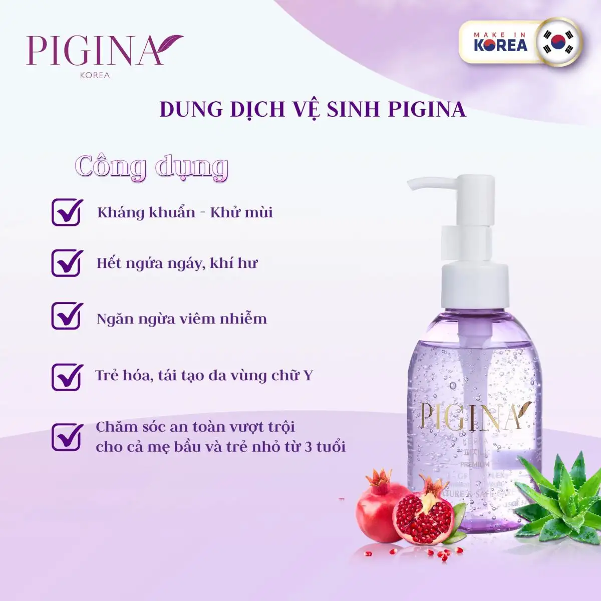 Công Dụng Dung Dịch Vệ Sinh Phụ Nữ Pigina - Droppii Mall