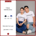 Set Áo Thun Nam Nữ Cặp Đôi Cotton DLINE HAVIAS nam nữ trắng 1Shop.com.vn