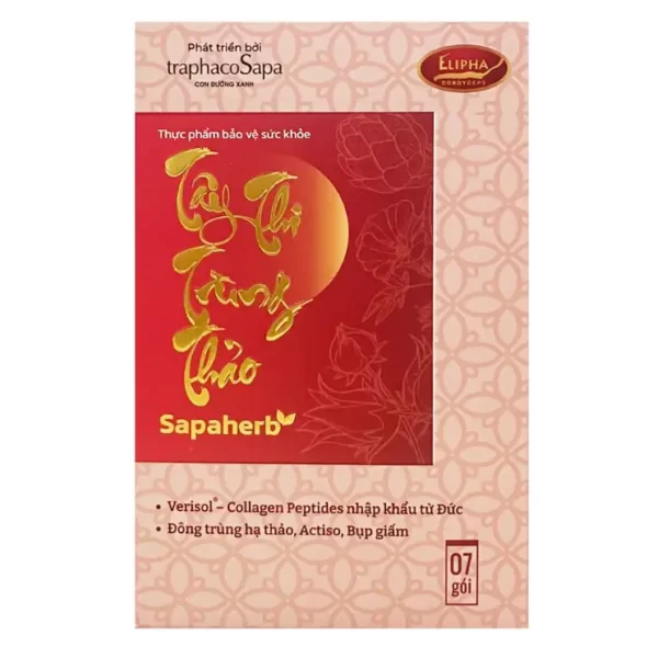 Tây Thi Trùng Thảo Sapaherb hộp 7 gói chính hãng giá tốt - Elipha - Traphaco Sapa - Vitafood - 1Shop.com.vn