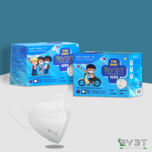 Khẩu trang y tế BV3T trẻ em kháng khuẩn màu trắng
