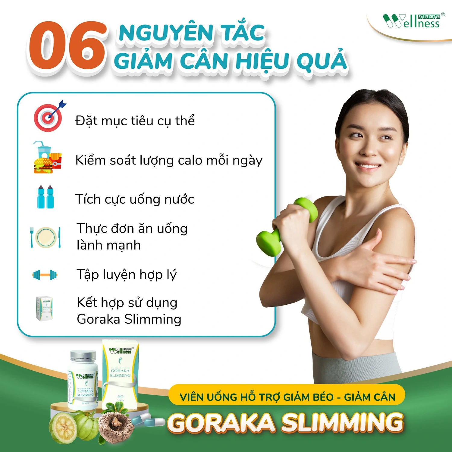 6 Nguyên Tắc Giảm Cân Hiệu Quả - Goraka Slimming