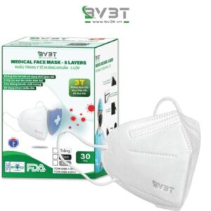 Khẩu trang y tế BV3T kháng khuẩn màu trắng