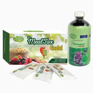 Combo mini thải độc giảm cân TH Health (1 chai diệp lục, 7 gói Mealtox) chính hãng giá tốt - 1Shop.com.vn