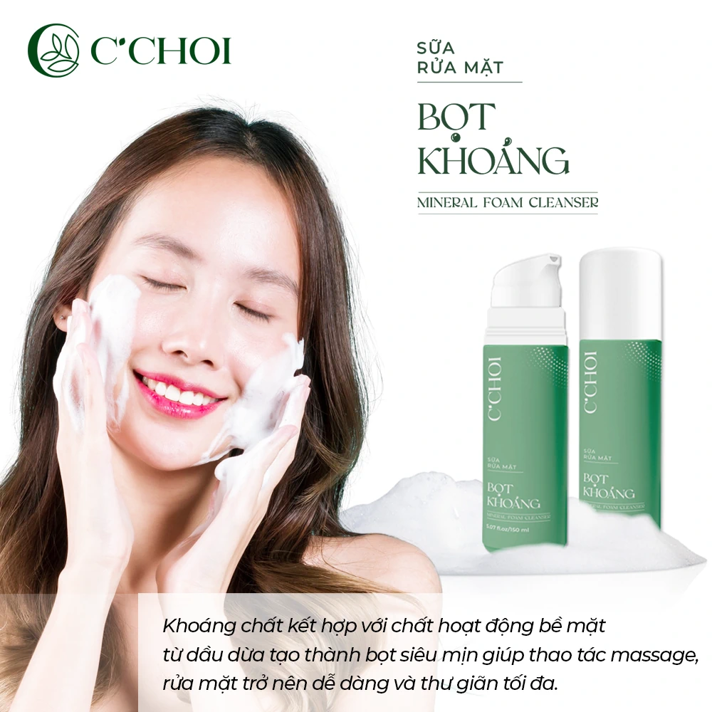 Công Dụng Sữa Rửa Mặt Bọt Khoáng C’choi – Mineral Foam Cleanser - Punar - 1shop.com.vn