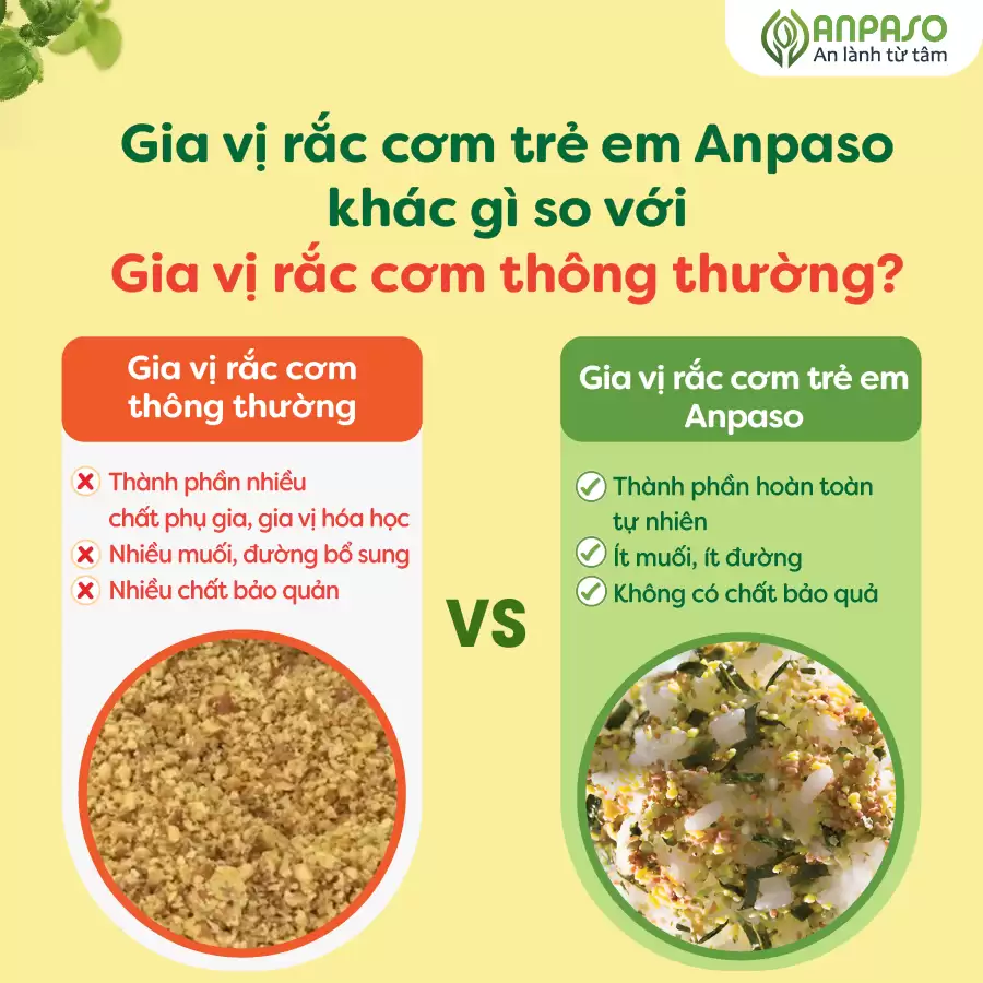 Gia Vị Rắc Cơm Cho Bé Anpaso Khác Gì So Với Gia Vị Rắc Cơm Thông Thường - Droppii Mall