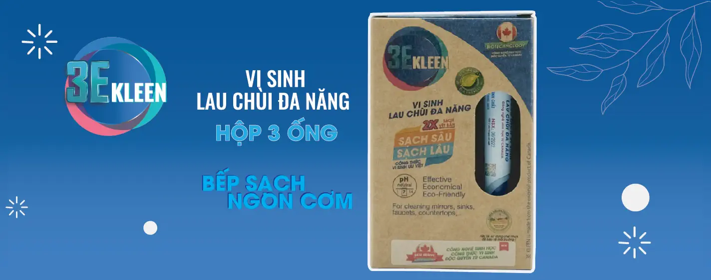 Hộp Vi Sinh đậm đặc Lau Chùi đa Năng 3e Kleen (03 ống 5ml) - 1shop.com.vn
