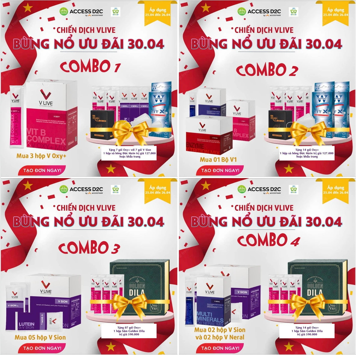 Khuyến mãi Vlive chào mừng 30.4-1.5 - 1Shop.com.vn