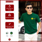 Áo thun LOG HAVIAS Cotton nam xanh lá cây - 1Shop.com.vn