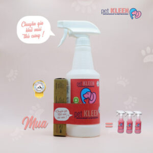 Pet Kleen - Bộ vi sinh khử mùi thú cưng (1 chai 500ml + 3 ống 5ml) chính hãng giá tốt - 1Shop.com.vn