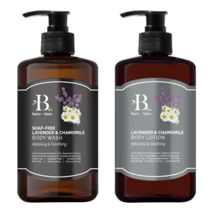 Bộ chăm sóc cơ thể Lavender & Chamomile chính hãng giá tốt - Cấp ẩm thư giãn và làm dịu Bare for Bare - 1Shop.com.vn