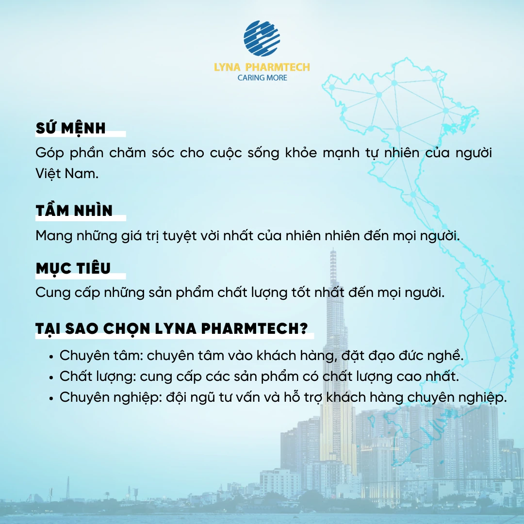 Sứ mệnh, tầm nhìn, mục tiêu, tại sao chọn Lyna Pharmtech - 1shop.com.vn