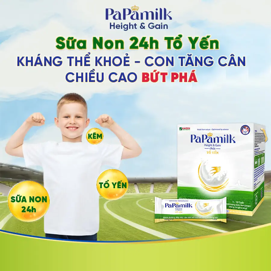 Sữa Non 24h Tổ Yến Papamilk Height And Gain Tăng Cân Và Chiều Cao Cho Trẻ Em - 1shop.com.vn