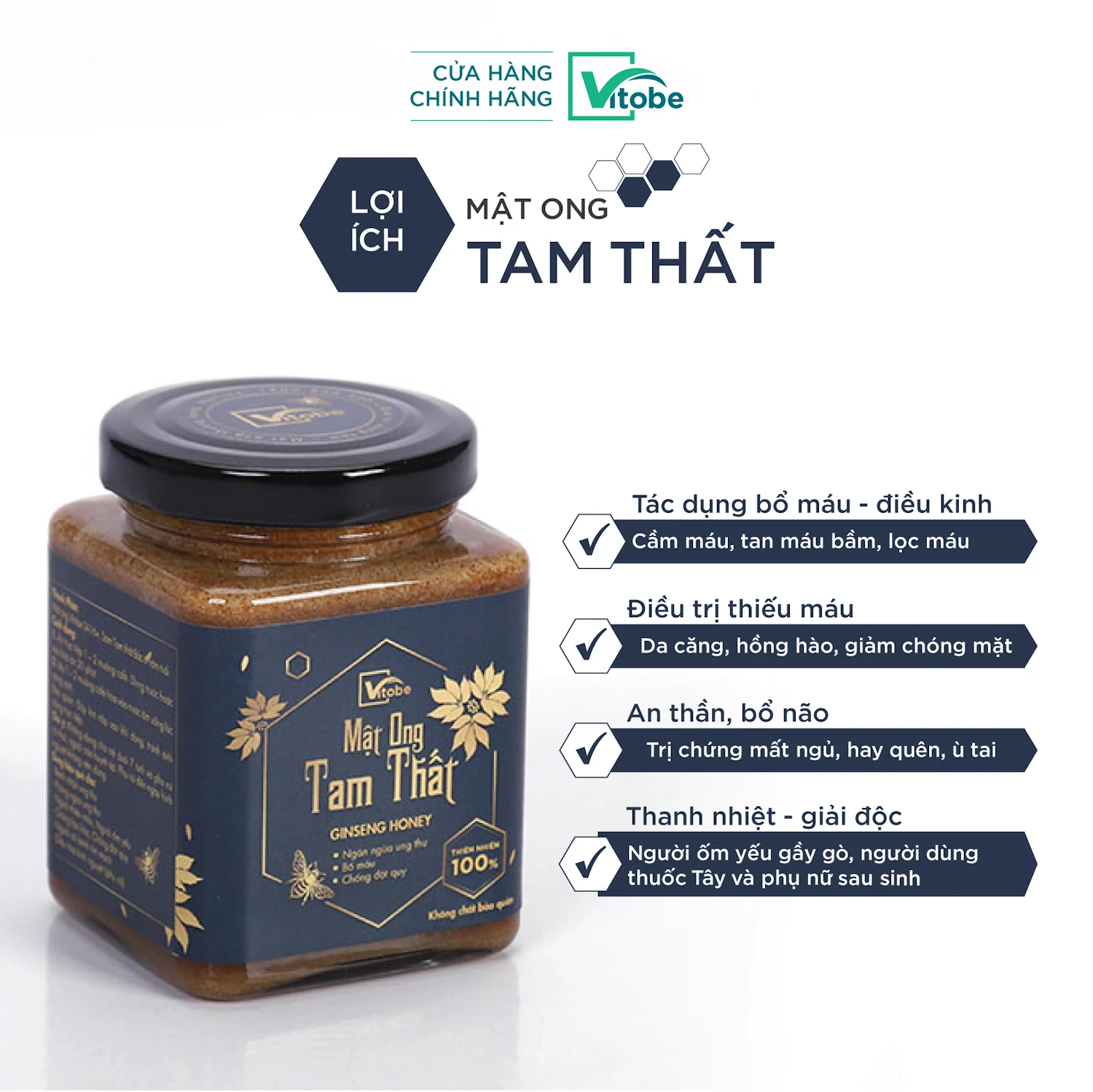 Lợi ích Mật Ong Tam Thất Bắc Vitobe - 1shop.com.vn