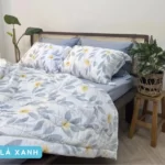 Combo Vỏ Mền Và Vỏ Gối Tencel 60s Mẫu Lá Xanh - Tân Phát - 1Shop.com.vn