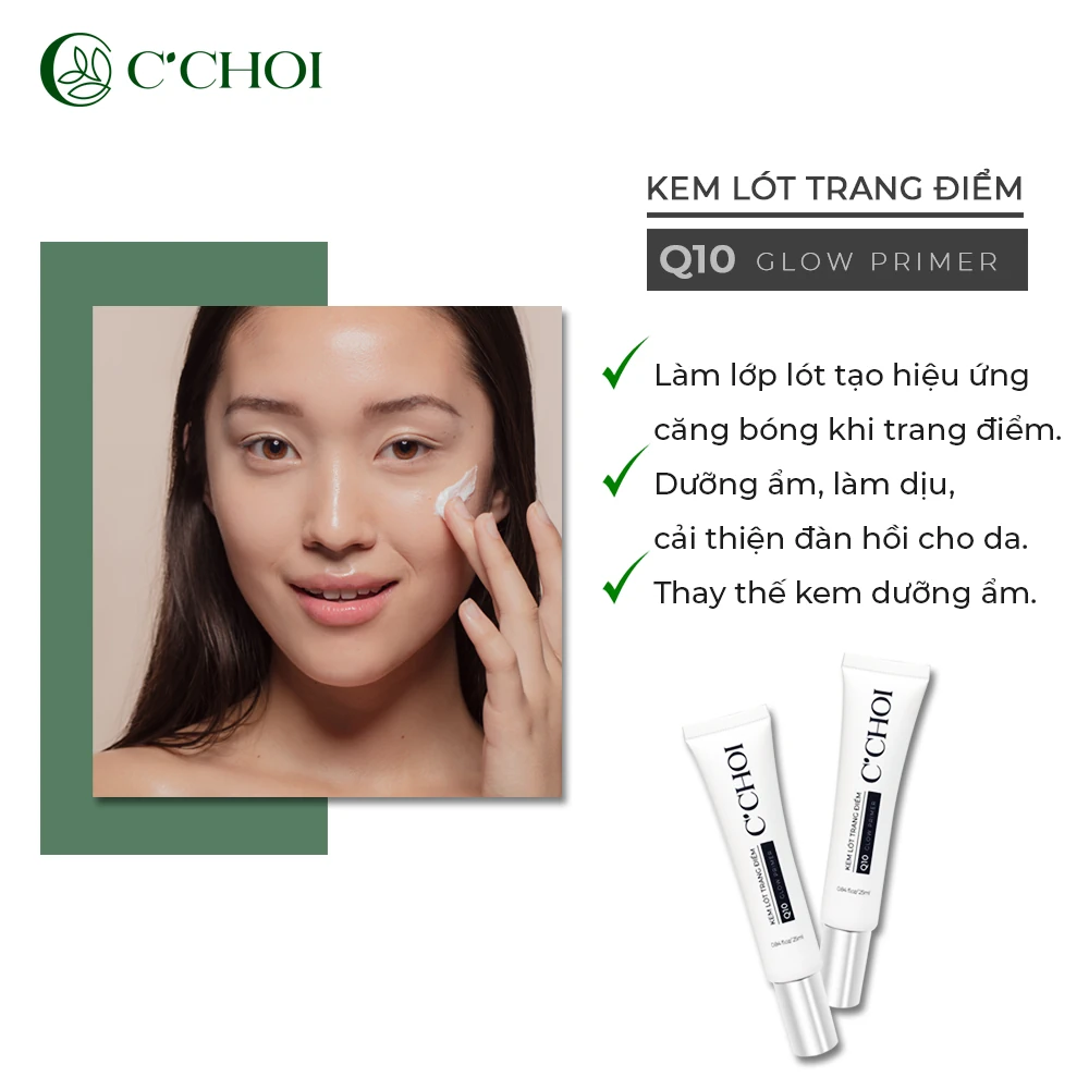 Công Dụng Kem Lót Trang điểm C'choi - Q10 Glow Primer - Punar - 1shop.com.vn