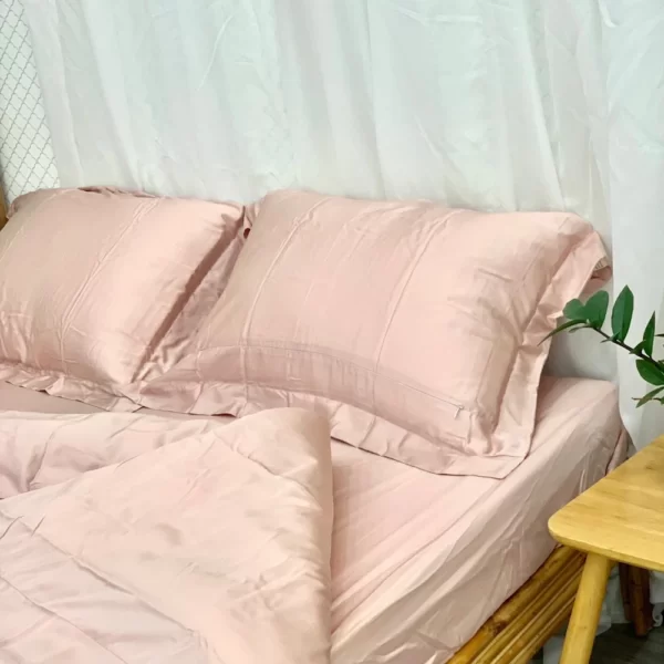 Ga Trải Giường Drap Tencel 60s Màu Hồng - Tân Phát - 1Shop.com.vn