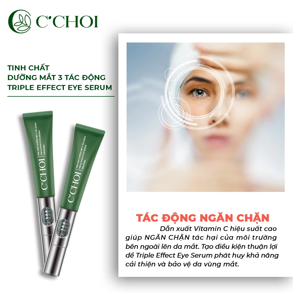 Tinh Chất Dưỡng Mắt 3 Tác động C’choi - Triple Effect Eye Serum - Tác Dụng Của Vitamin C Hiệu Suất Cao - Punar - 1shop.com.vn