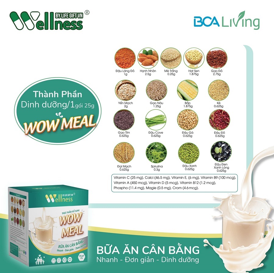 Thành phần Thực phẩm bổ sung dinh dưỡng WOW MEAL - Bữa ăn cân bằng cho gia đình - 1shop.com.vn