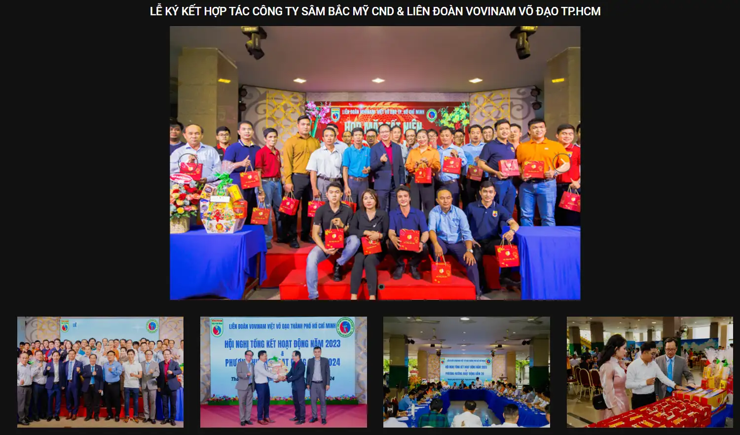 LỄ KÝ KẾT HỢP TÁC CÔNG TY SÂM BẮC MỸ CND & LIÊN ĐOÀN VOVINAM VÕ ĐẠO TP.HCM - CND GINSENG