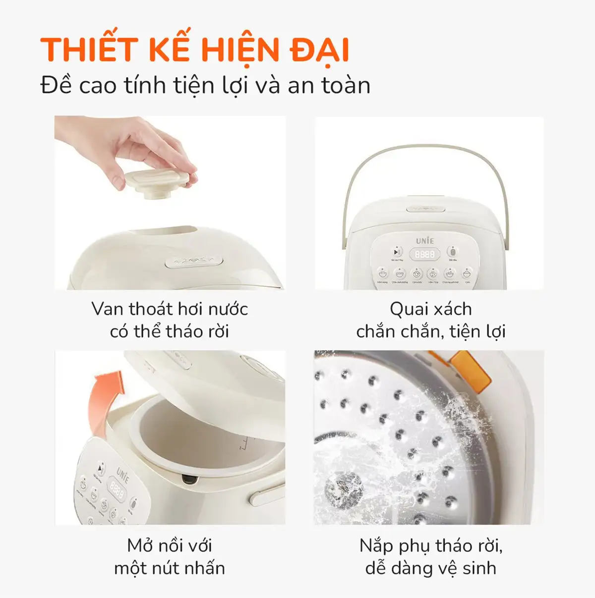 Nồi cơm điện lòng gốm tự nhiên UNIE URC815